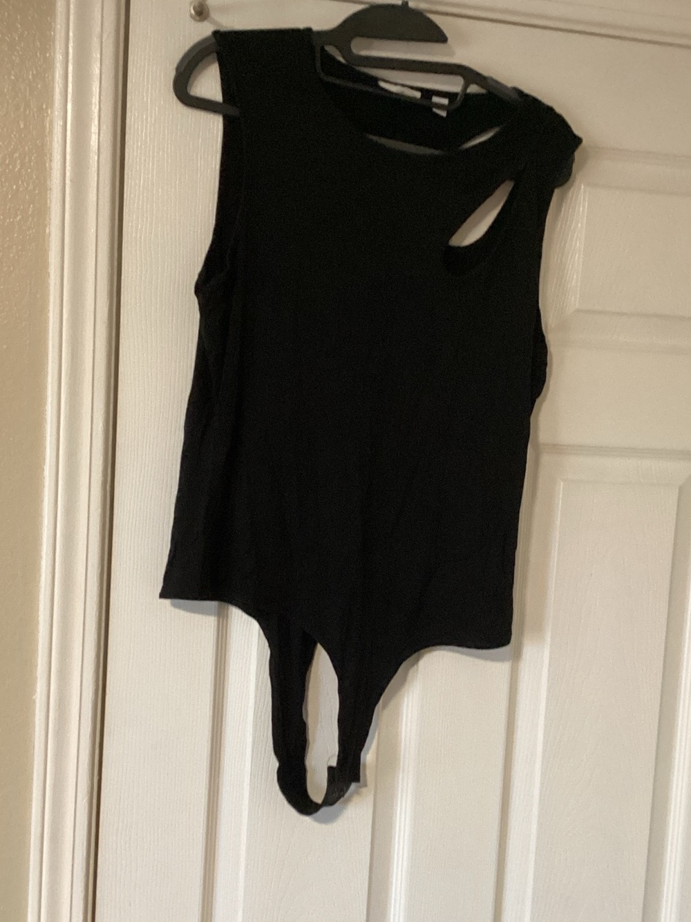 New York & Company Vintage Asymmetric Cutout Bodysuit
